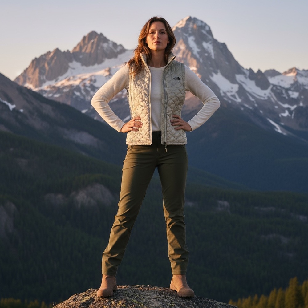 The North Face Women's Cream White Quilted Vest